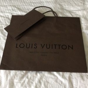 Louis Vuitton shopping bag and receipt holder